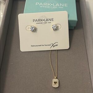 Park Lane Gold Princess Charm Necklace and Impression Earring set
